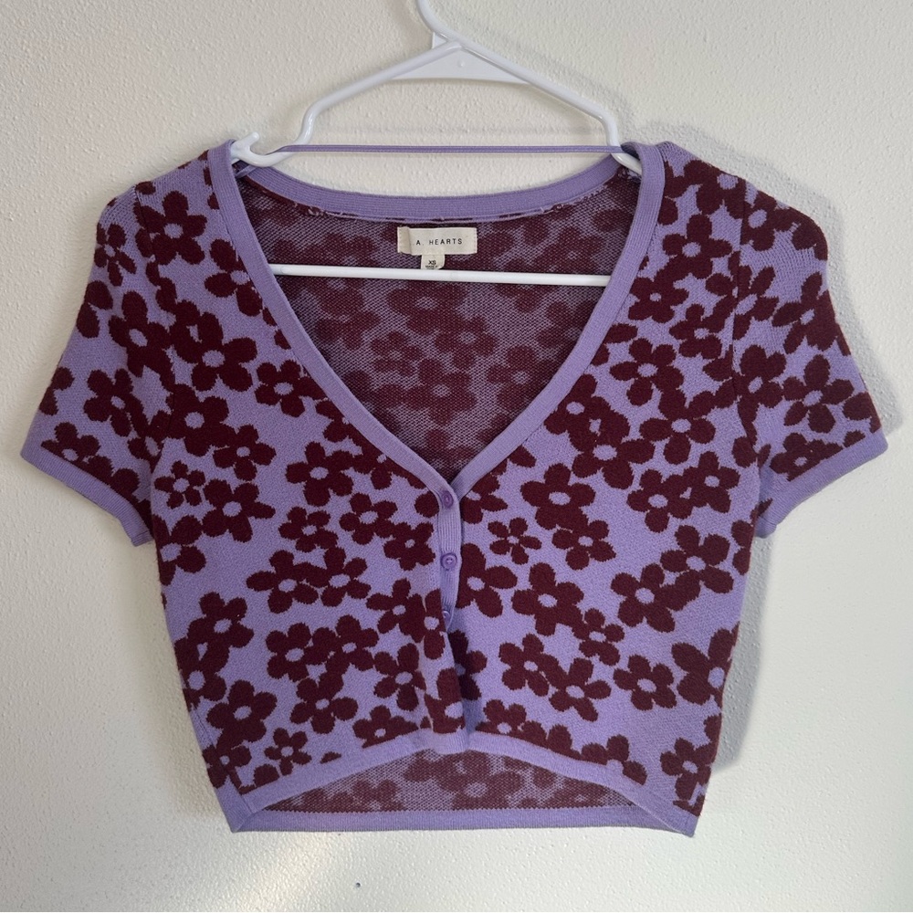 Pacsun button up floral sweater top